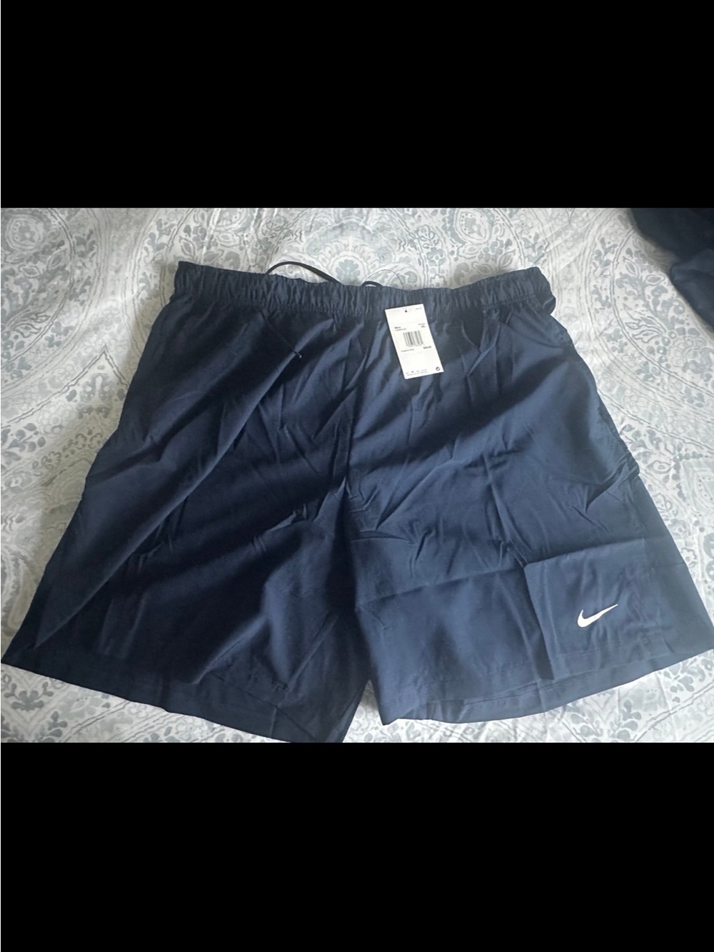 Nike Navy Performance Training Shorts with White Swoosh